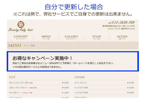 自分で更新した場合※これは例で、弊社サービスでご自身での更新は出来ません。